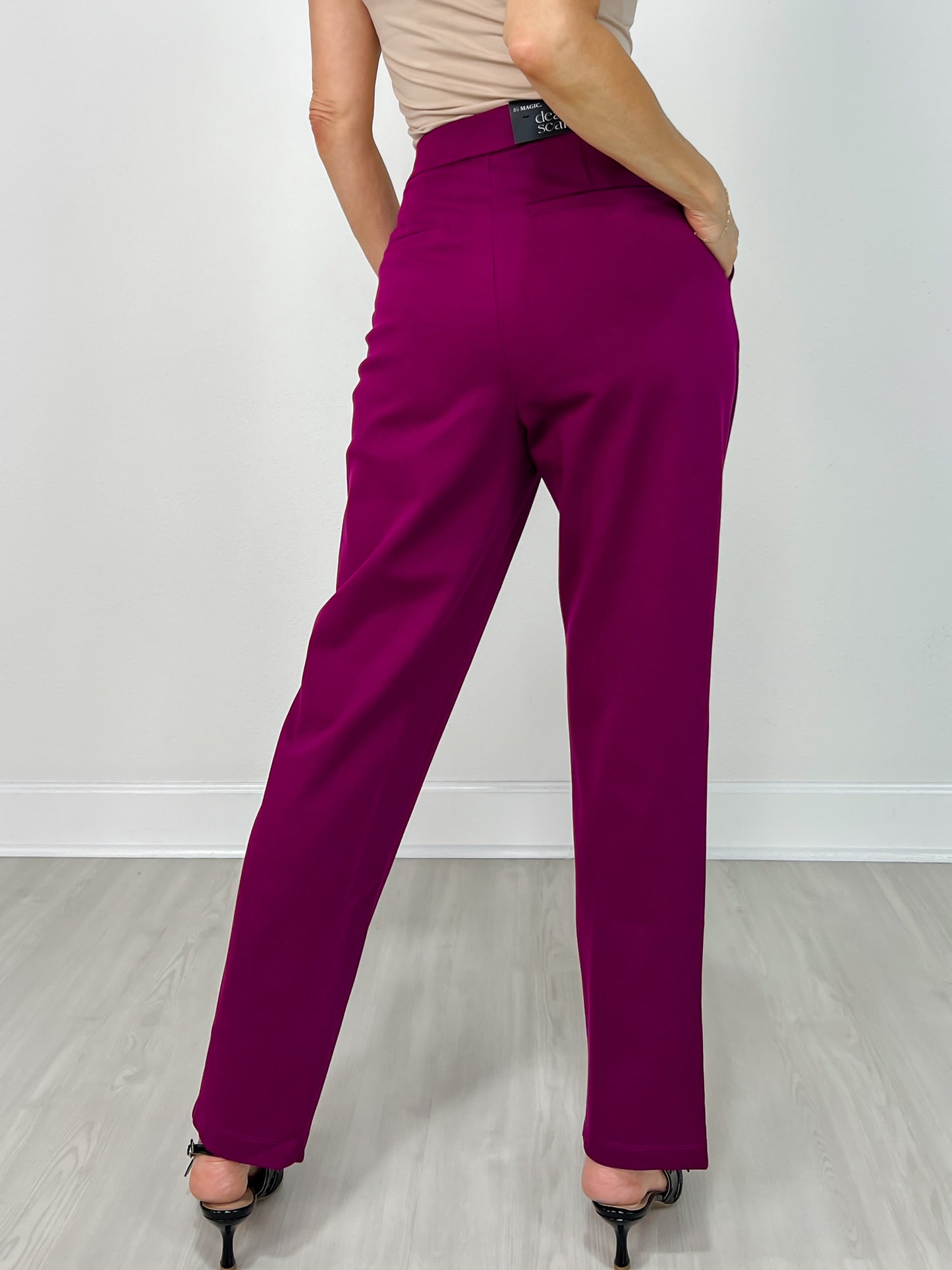 Barrel Leg Ponte Everywhere Pants in Merlot