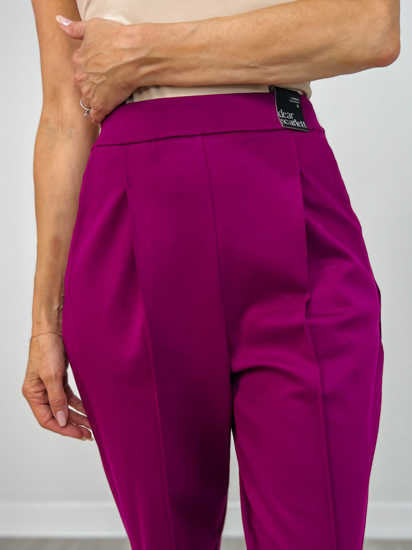 Barrel Leg Ponte Everywhere Pants in Merlot