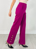 Gold Button Hem Gala Pants with Side Pockets in Merlot