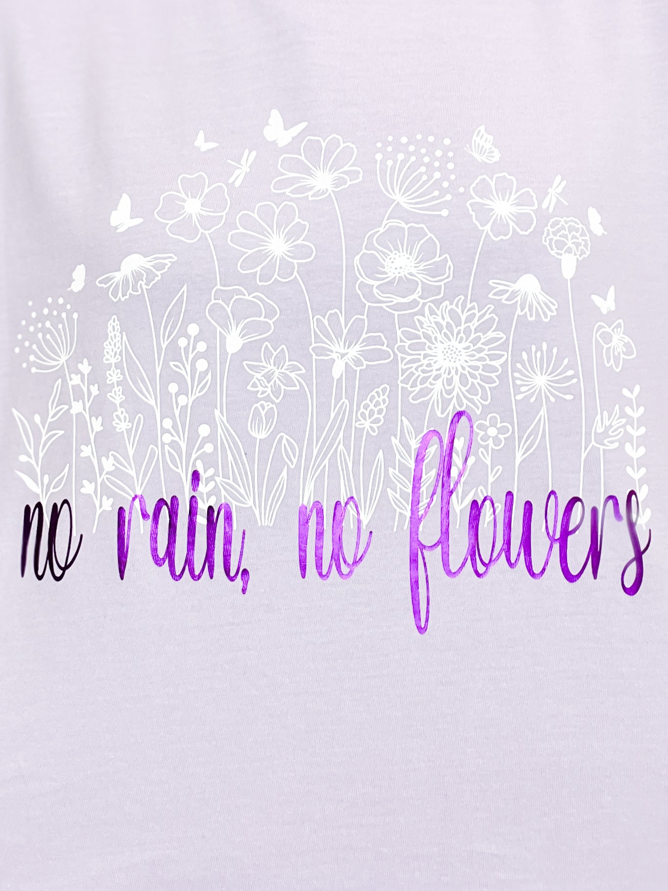No Rain, No Flowers Embellished Graphic Tee