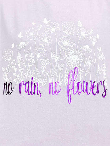 No Rain, No Flowers Embellished Graphic Tee
