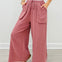 Relaxed Fit Wide Leg Pants with Patch Pockets