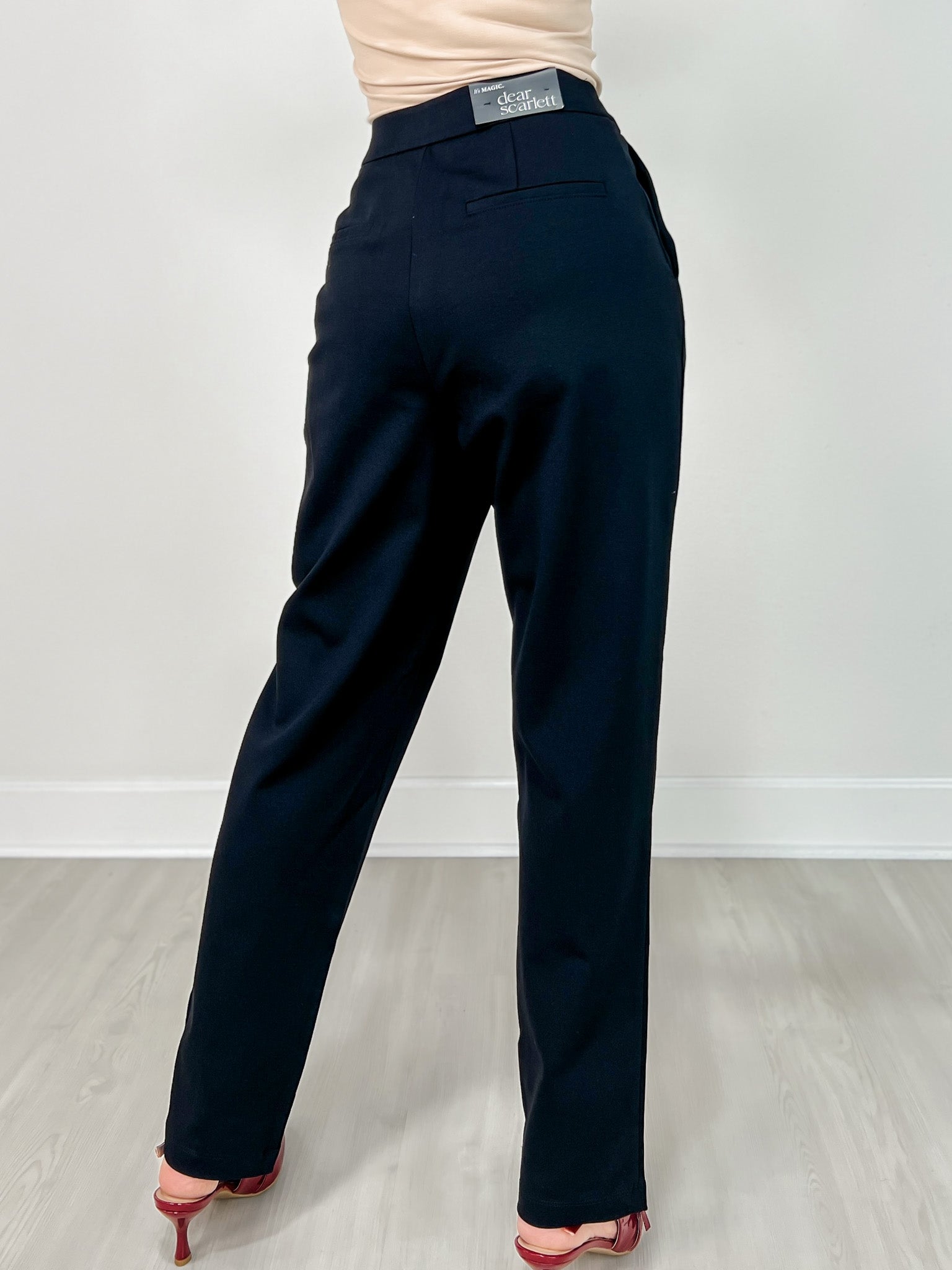 Barrel Leg Ponte Everywhere Pants in BLACK