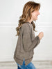 Long Sleeve Round Neck Top with Balloon Sleeves and Banded Hem - GROUP B