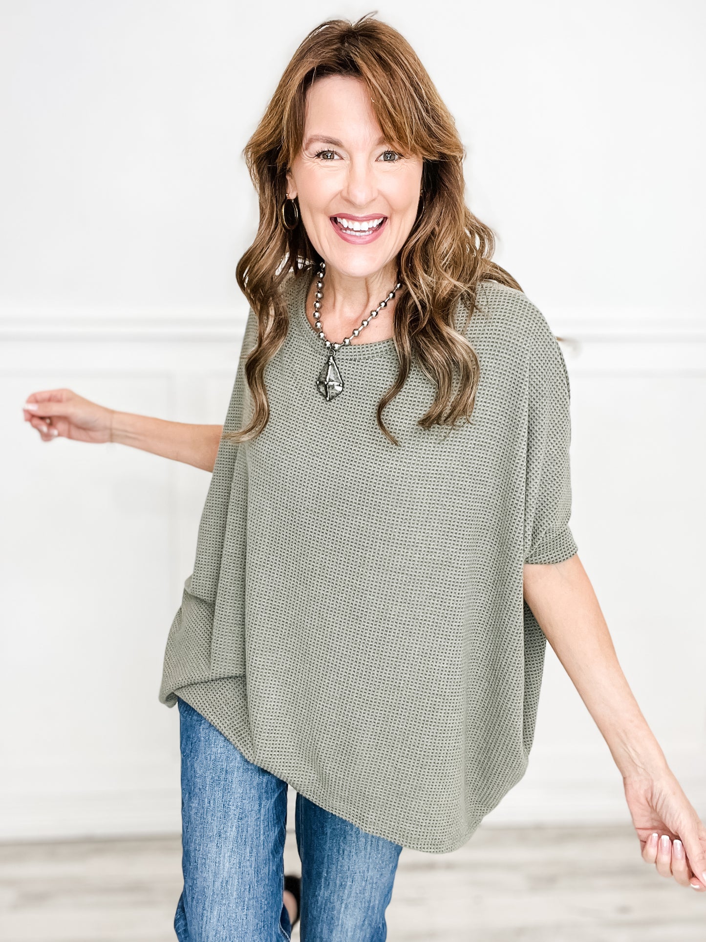 Dolman Sleeve Poncho Thermal Top