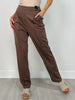 Barrel Leg Ponte Everywhere Pants in Dark Mocha
