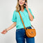 Trapunto Stitching Washed Linen V-Neck Top with Snap Closure