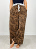 Leopard Print Wide Leg Elastic Waistband Pants