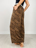 Leopard Print Wide Leg Elastic Waistband Pants