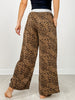 Leopard Print Wide Leg Elastic Waistband Pants