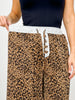 Leopard Print Wide Leg Elastic Waistband Pants