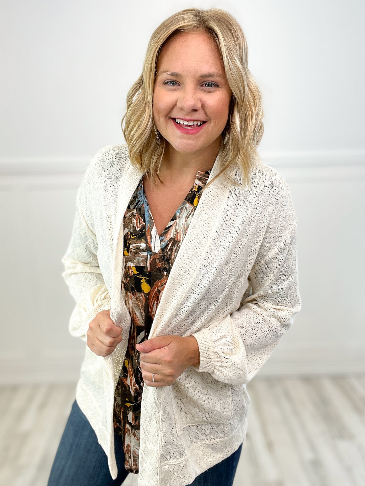 Woven Lace Cardigan with Pocket Detail - Dallas Market Live