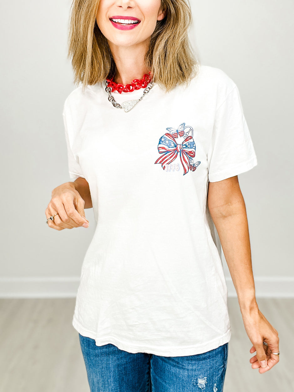She Loves Jesus and America Too Graphic Tee