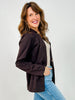 Boyfriend Fit Button Closure Executive Blazer in Chocolate