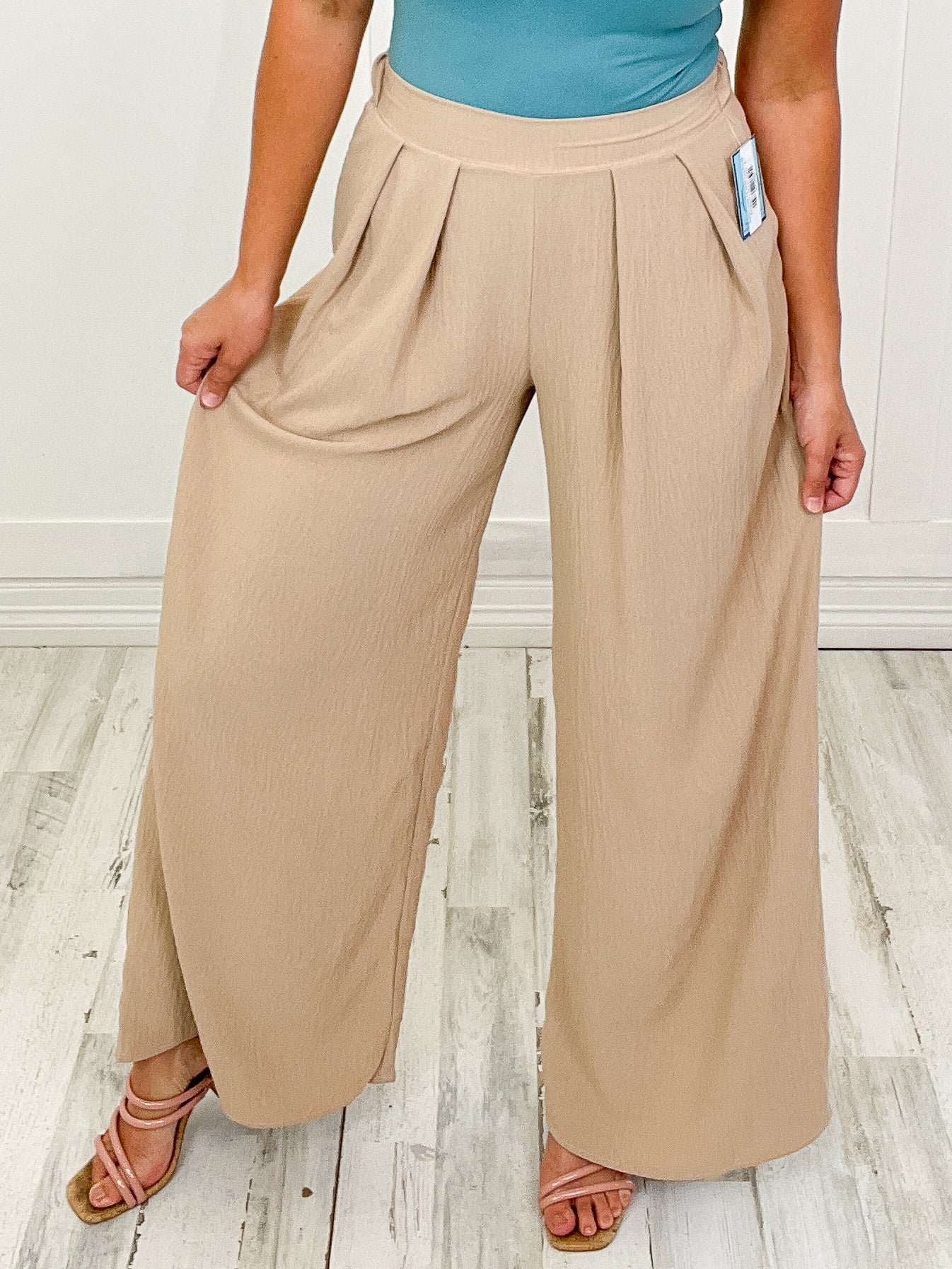 Solid Loose Fit Wide Leg Pants