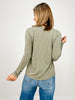 Long Button Hem Sleeve Slub Top