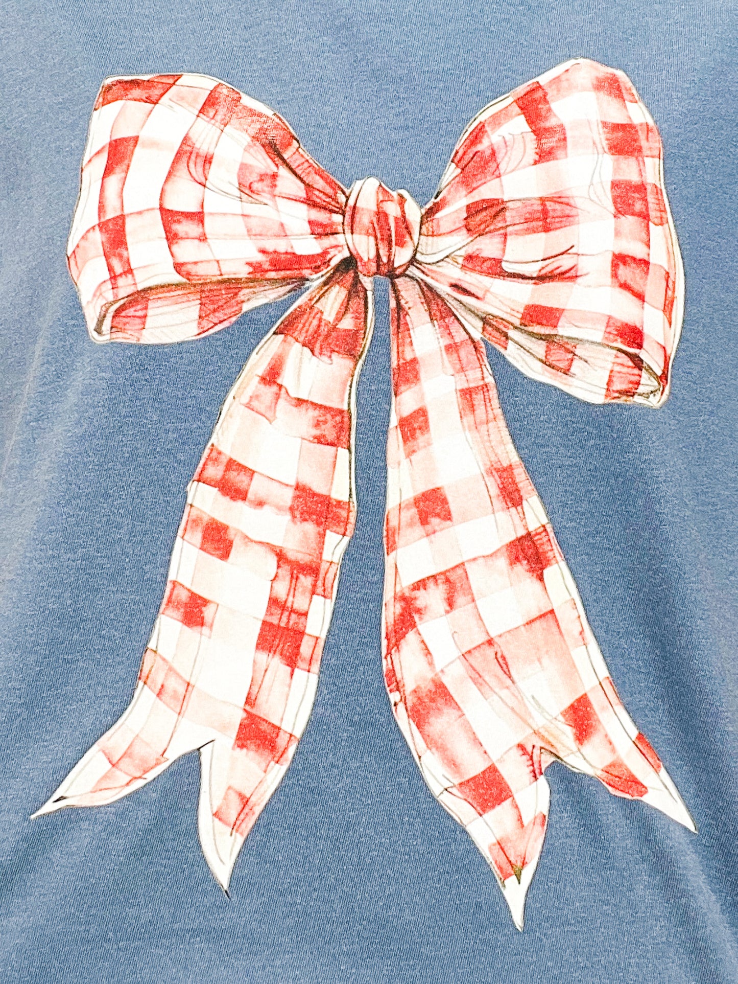 Gingham Bow Patriotic Graphic Tee