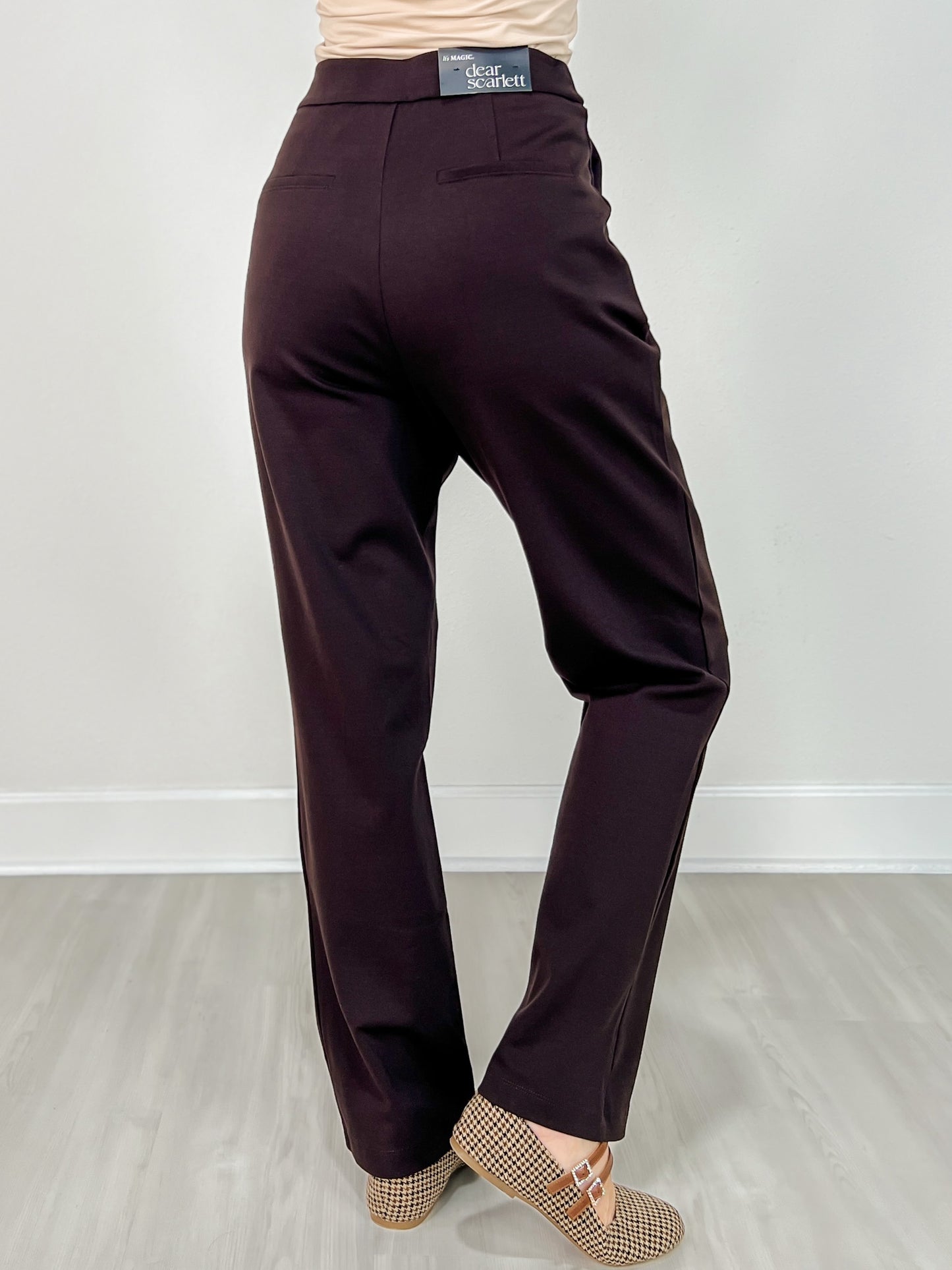 Barrel Leg Ponte Everywhere Pants in Chocolate