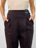 Barrel Leg Ponte Everywhere Pants in Chocolate