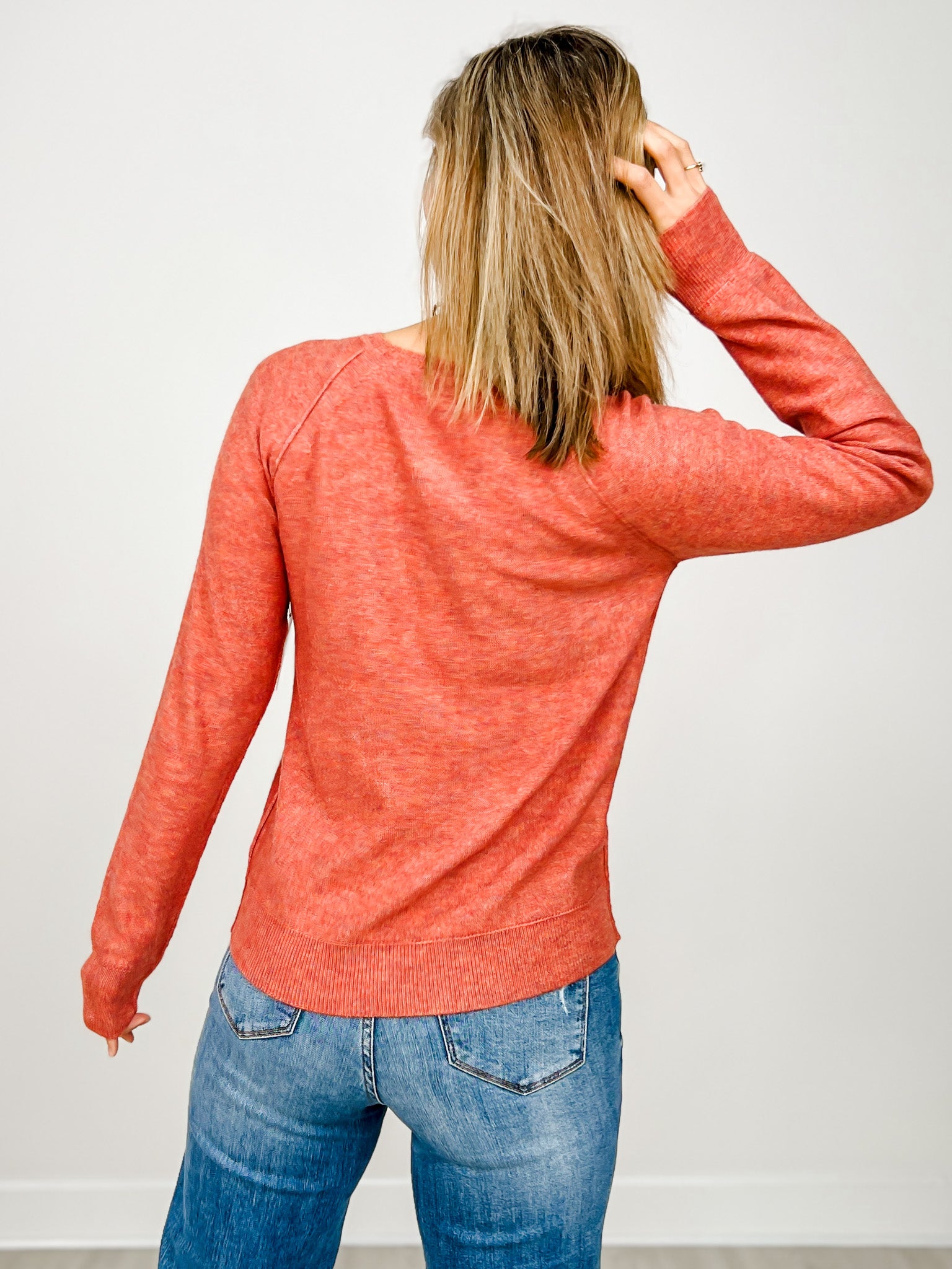 Henley Button Neck Pullover Sweater