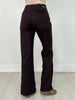 Gold Button Hem Gala Pants with Side Pockets in Chocolate