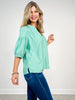 Striped Top with 3/4 Length Bubble Sleeves