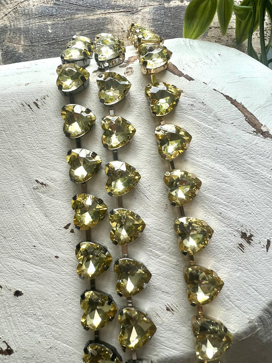 Canary Heart Crystal Necklace