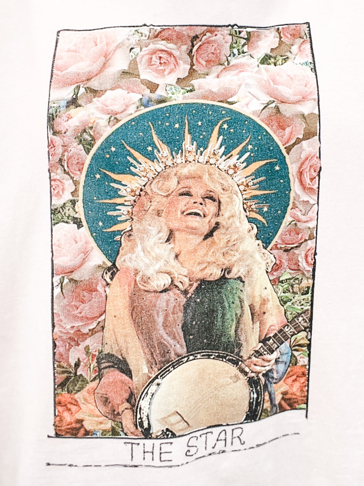 Dolly Print Washed Quilted Sleeve Poncho Top
