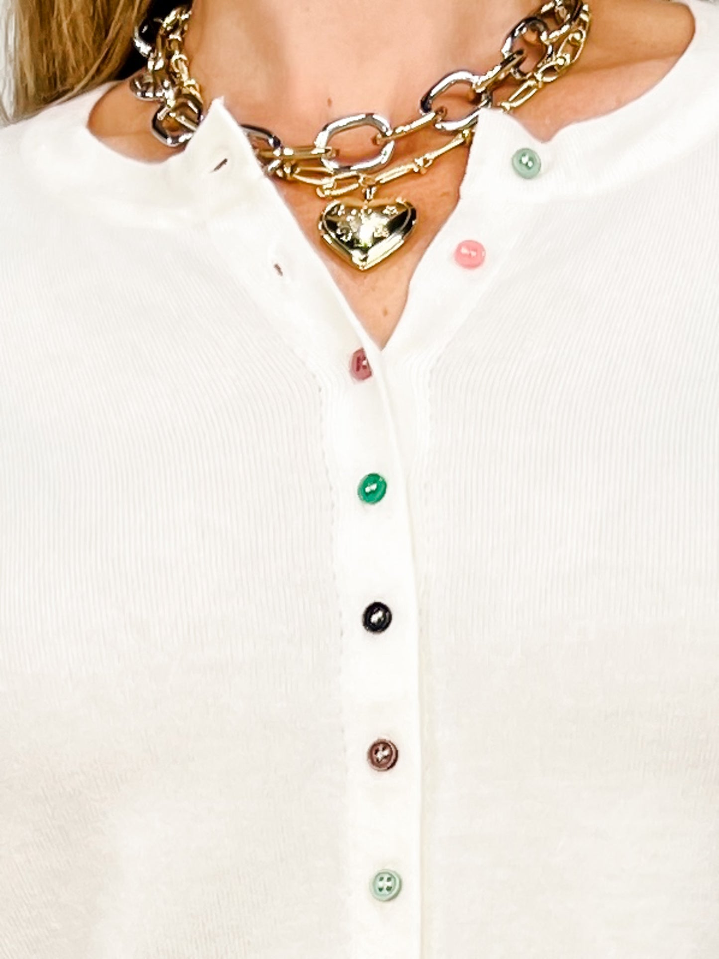 Multi-Color Button Sweater Cardigan