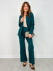 Gold Button Hem Gala Pants with Side Pockets in Hunter Green