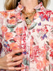 3/4 Length Sleeve Floral Print Button Down Top