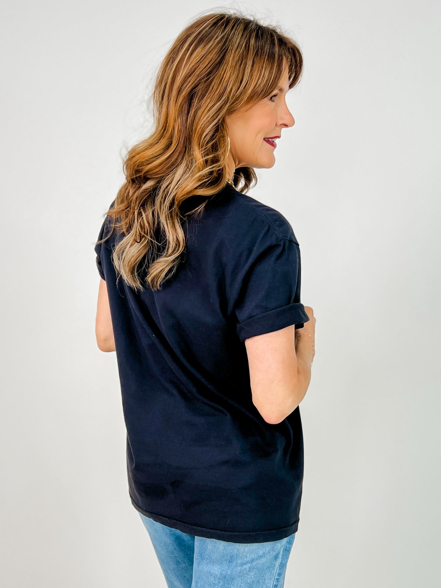 Game Day with Foil Football Custom Graphic Tee