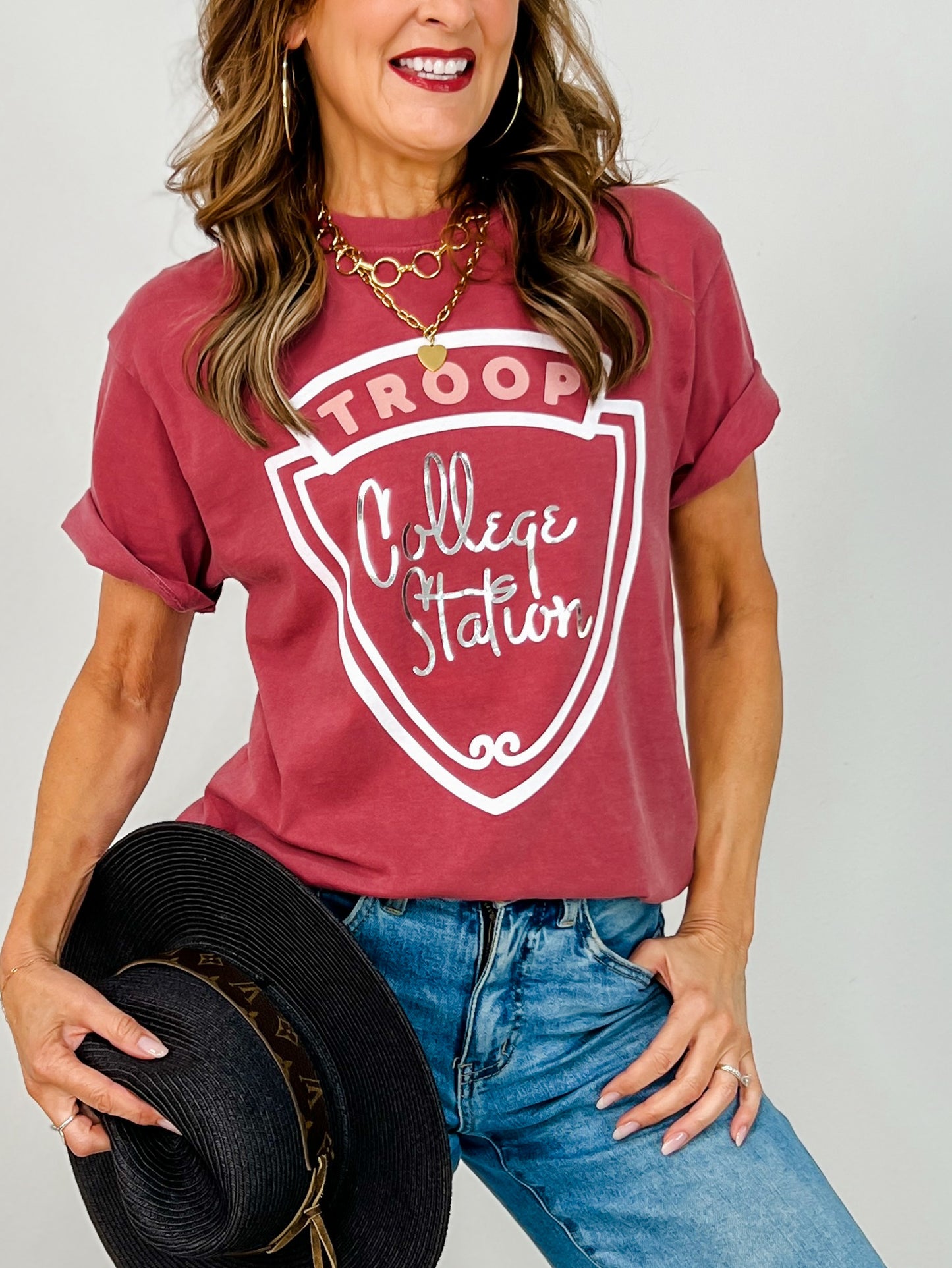 Troop Beverly Hills Custom Game Day Graphic Tee with Bling