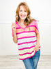 A Thousand Years Multi Color Striped Knit Top