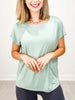 Short Sleeve Modal Basic Boat Neck Top