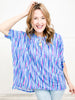 Stroke of a Brush Short Sleeve Tunic Top with Hi-Lo Hem