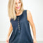 Mineral Washed Sleeveless Henley Top - GRP A