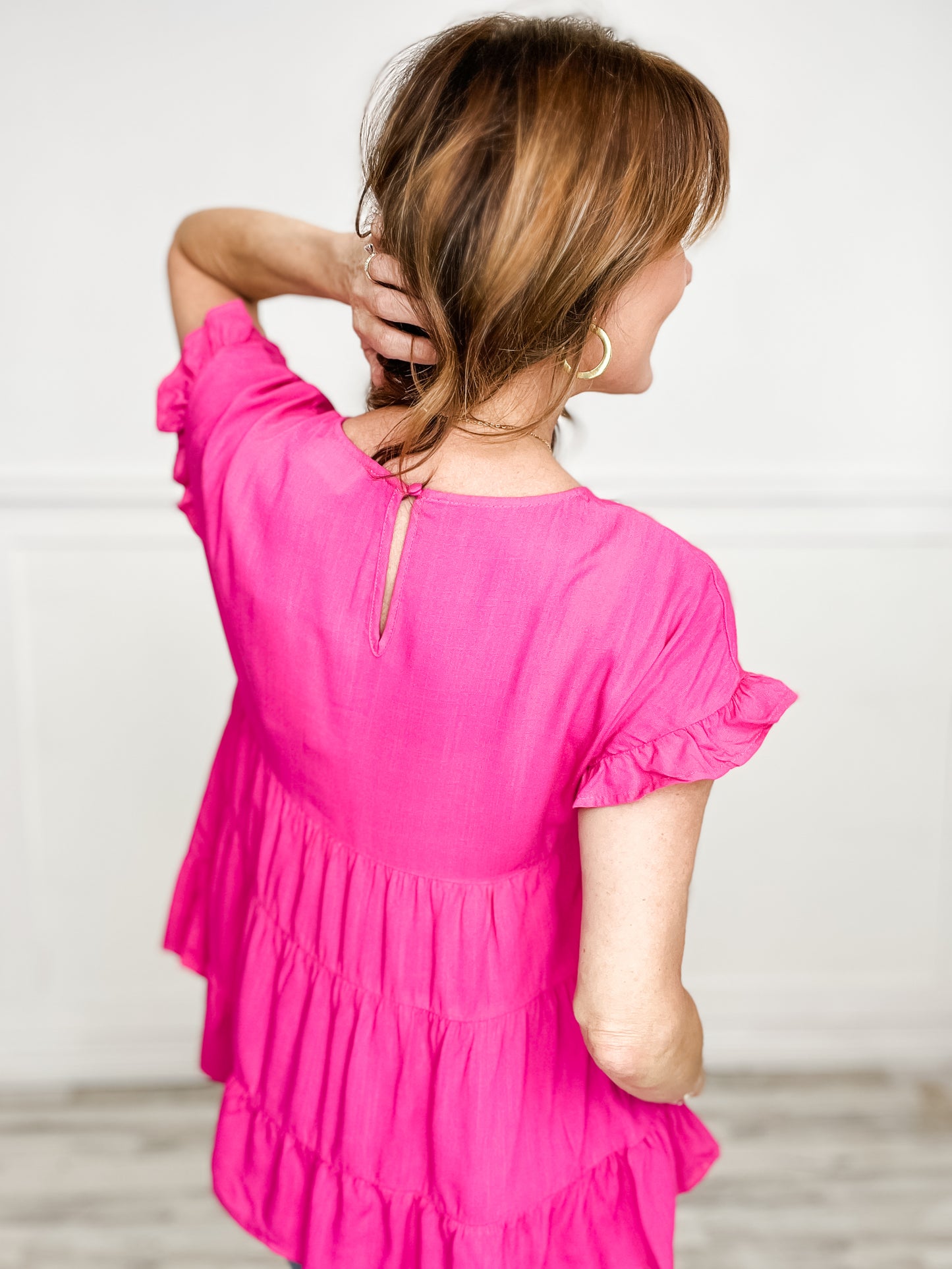 Babydoll Top with Ruffle Sleeves