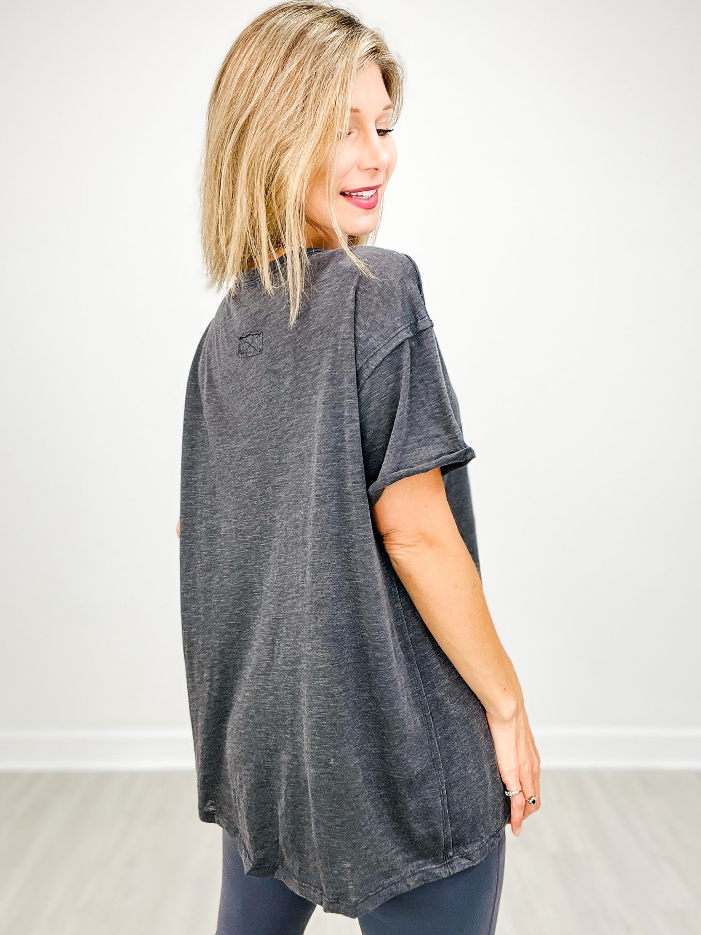 30a  SLUB MINERAL WASHED SHORT SLEEVES WITH POCKET