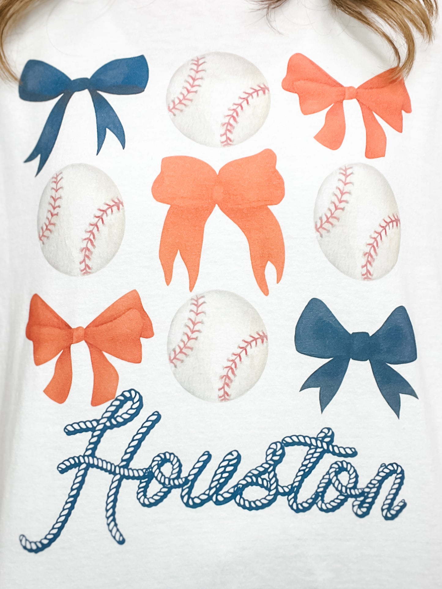 Houston Baseball and Bows Graphic Tee