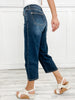 Judy Blue LAST KISS Mid-Rise Tummy Control Crop Wide Leg Denim Jeans