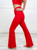 Nylon Ribbed Leisure Attire in Red