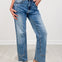 MINERAL WASHED MID RISE STRETCH DENIM JEANS