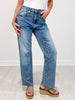 MINERAL WASHED MID RISE STRETCH DENIM JEANS