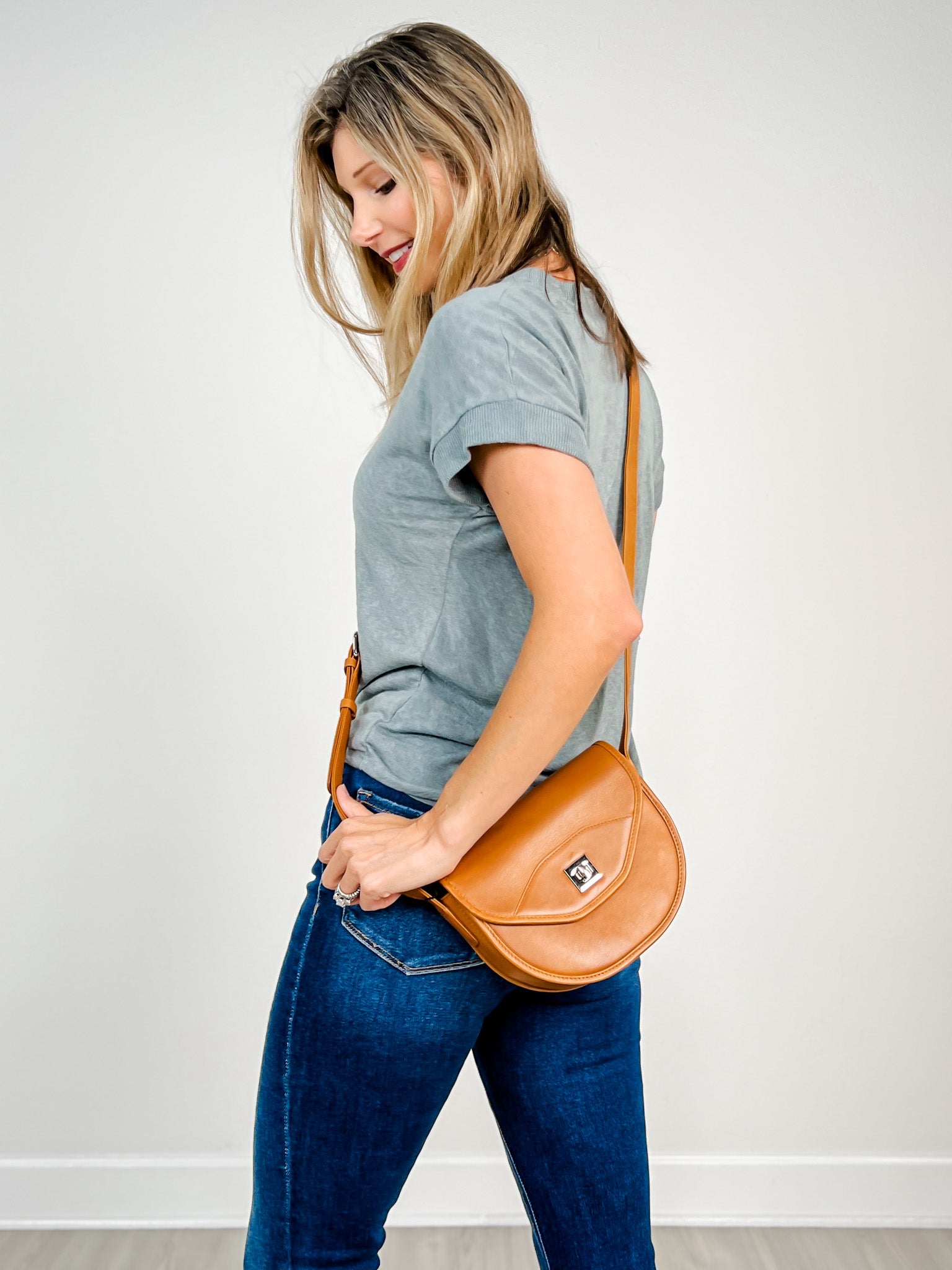 Hacci Slub V-Neck Drop Shoulder Top