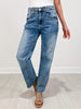 MINERAL WASHED MID RISE STRETCH DENIM JEANS