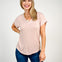 Hacci Slub V-Neck Drop Shoulder Top