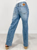 MINERAL WASHED MID RISE STRETCH DENIM JEANS