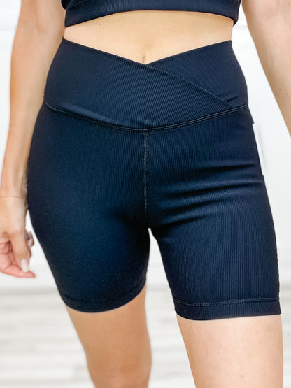 Nylon Ribbed Leisure Attire in Black