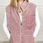 Sleeveless Fleece Thin Padded Vest with Front Zipper and Side Pockets